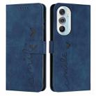 For Motorola Edge X30 Skin Feel Heart Pattern Leather Phone Case(Blue) - 1