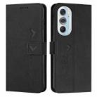 For Motorola Edge X30 Skin Feel Heart Pattern Leather Phone Case(Black) - 1