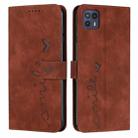 For Motorola Moto G50 5G Skin Feel Heart Pattern Leather Phone Case(Brown) - 1