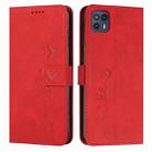 For Motorola Moto G50 5G Skin Feel Heart Pattern Leather Phone Case(Red) - 1