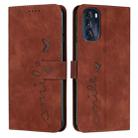 For Motorola Moto G 2022 5G Skin Feel Heart Pattern Leather Phone Case(Brown) - 1