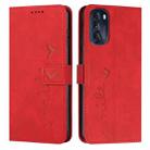 For Motorola Moto G 2022 5G Skin Feel Heart Pattern Leather Phone Case(Red) - 1