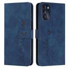 For Motorola Moto G 2022 5G Skin Feel Heart Pattern Leather Phone Case(Blue) - 1