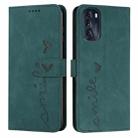 For Motorola Moto G 2022 5G Skin Feel Heart Pattern Leather Phone Case(Green) - 1