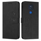 For Motorola Moto G Play 2021 Skin Feel Heart Pattern Leather Phone Case(Black) - 1