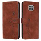 For Motorola Moto G Power 2021 Skin Feel Heart Pattern Leather Phone Case(Brown) - 1