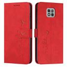 For Motorola Moto G Power 2021 Skin Feel Heart Pattern Leather Phone Case(Red) - 1