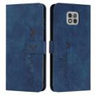 For Motorola Moto G Power 2021 Skin Feel Heart Pattern Leather Phone Case(Blue) - 1