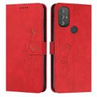 For Motorola Moto G Power 2022 Skin Feel Heart Pattern Leather Phone Case(Red) - 1