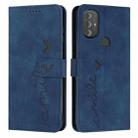 For Motorola Moto G Power 2022 Skin Feel Heart Pattern Leather Phone Case(Blue) - 1