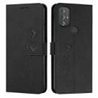 For Motorola Moto G Power 2022 Skin Feel Heart Pattern Leather Phone Case(Black) - 1