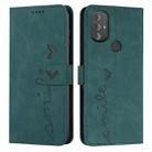 For Motorola Moto G Power 2022 Skin Feel Heart Pattern Leather Phone Case(Green) - 1