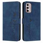 For Motorola Moto G Stylus 5G 2022 Skin Feel Heart Pattern Leather Phone Case(Blue) - 1