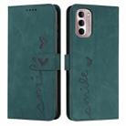 For Motorola Moto G Stylus 5G 2022 Skin Feel Heart Pattern Leather Phone Case(Green) - 1