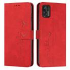 For Motorola Moto G Stylus 2021 Skin Feel Heart Pattern Leather Phone Case(Red) - 1