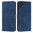 For Motorola Moto G Stylus 2021 Skin Feel Heart Pattern Leather Phone Case(Blue) - 1