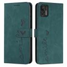 For Motorola Moto G Stylus 2021 Skin Feel Heart Pattern Leather Phone Case(Green) - 1