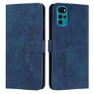 For Motorola Moto G22 Skin Feel Heart Pattern Leather Phone Case(Blue) - 1