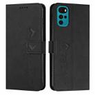 For Motorola Moto G22 Skin Feel Heart Pattern Leather Phone Case(Black) - 1