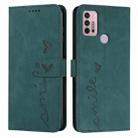 For Motorola Moto G30 Skin Feel Heart Pattern Leather Phone Case(Green) - 1