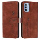 For Motorola Moto G31/G41 Skin Feel Heart Pattern Leather Phone Case(Brown) - 1