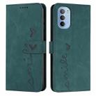 For Motorola Moto G31/G41 Skin Feel Heart Pattern Leather Phone Case(Green) - 1