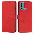 For Motorola Moto G40 Fusion/G60 Skin Feel Heart Pattern Leather Phone Case(Red) - 1