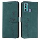 For Motorola Moto G40 Fusion/G60 Skin Feel Heart Pattern Leather Phone Case(Green) - 1