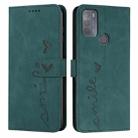 For Motorola Moto G50 Skin Feel Heart Pattern Leather Phone Case(Green) - 1