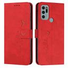 For Motorola Moto G60S Skin Feel Heart Pattern Leather Phone Case(Red) - 1