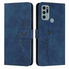 For Motorola Moto G60S Skin Feel Heart Pattern Leather Phone Case(Blue) - 1