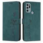 For Motorola Moto G60S Skin Feel Heart Pattern Leather Phone Case(Green) - 1