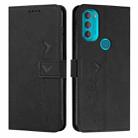 For Motorola Moto G71 5G Skin Feel Heart Pattern Leather Phone Case(Black) - 1