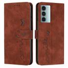 For Motorola Moto G200 Skin Feel Heart Pattern Leather Phone Case(Brown) - 1