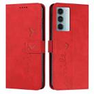 For Motorola Moto G200 Skin Feel Heart Pattern Leather Phone Case(Red) - 1