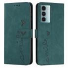 For Motorola Moto G200 Skin Feel Heart Pattern Leather Phone Case(Green) - 1