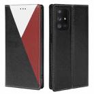 For Samsung Galaxy A32 5G 3-Splicing Flip Microfiber Leather Phone Case(Black Red) - 1
