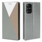 For Samsung Galaxy A32 5G 3-Splicing Flip Microfiber Leather Phone Case(Grey) - 1