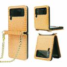 For Samsung Galaxy Z Flip3 5G Crocodile Texture Folding Phone Case(Orange Red) - 1