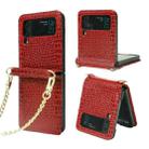 For Samsung Galaxy Z Flip3 5G Crocodile Texture Folding Phone Case(Red) - 1