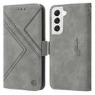 For Samsung Galaxy S22 5G RFID Geometric Line Flip Leather Phone Case(Grey) - 1