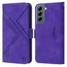 For Samsung Galaxy S22 Plus 5G RFID Geometric Line Flip Leather Phone Case(Purple) - 1