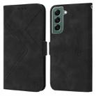 For Samsung Galaxy S22 Plus 5G RFID Geometric Line Flip Leather Phone Case(Black) - 1