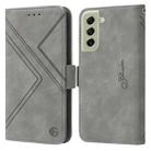 For Samsung Galaxy S21 FE 5G 5G RFID Geometric Line Flip Leather Phone Case(Grey) - 1