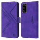 For Samsung Galaxy S20 FE RFID Geometric Line Flip Leather Phone Case(Purple) - 1