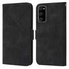 For Samsung Galaxy S20 FE RFID Geometric Line Flip Leather Phone Case(Black) - 1