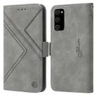 For Samsung Galaxy S20 FE RFID Geometric Line Flip Leather Phone Case(Grey) - 1