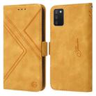 For Samsung Galaxy A03s 166mm RFID Geometric Line Flip Leather Phone Case(Yellow) - 1