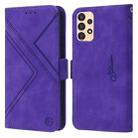 For Samsung Galaxy A13 5G / 4G RFID Geometric Line Flip Leather Phone Case(Purple) - 1