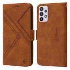 For Samsung Galaxy A32 5G RFID Geometric Line Flip Leather Phone Case(Brown) - 1